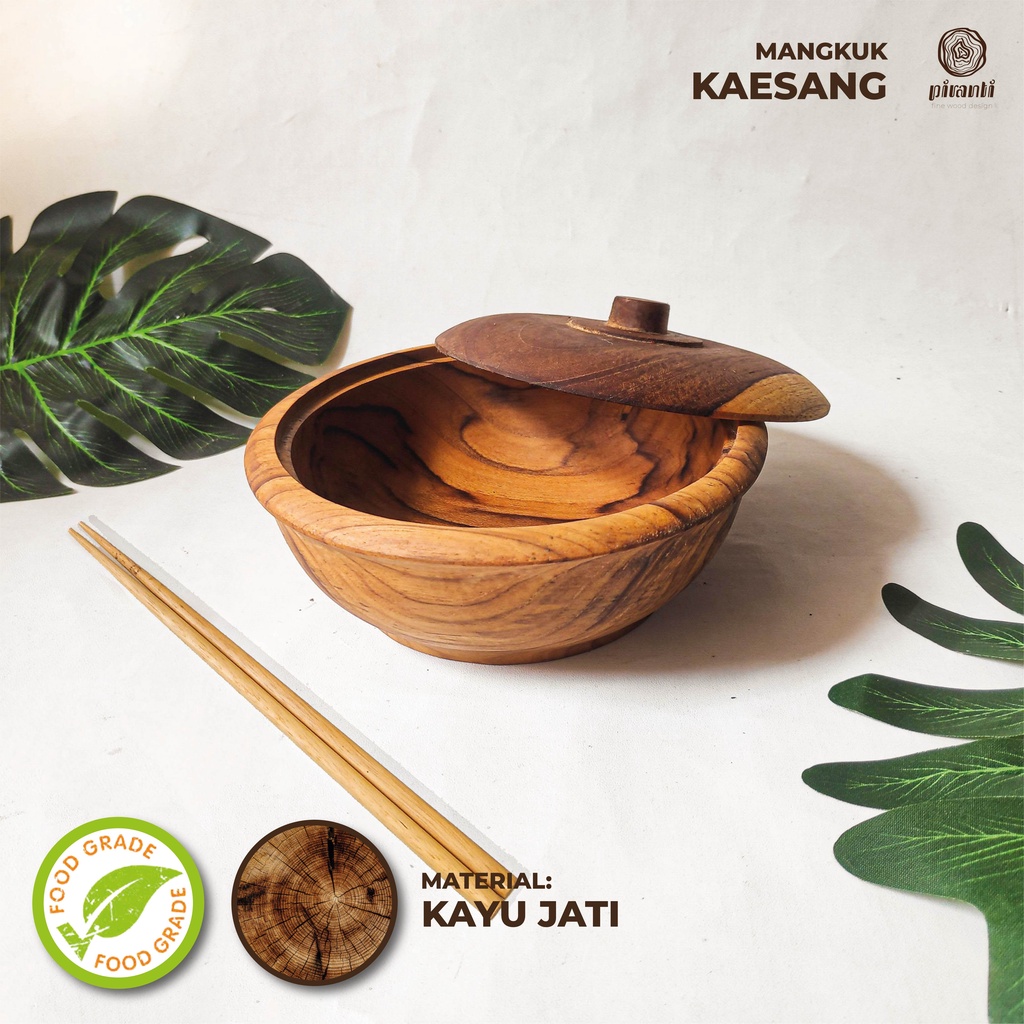 PIRANTI SOUVENIR MANGKOK MANGKUK KAYU MAKAN MIE RAMEN SUP LUCU MURAH BESAR KECIL SET