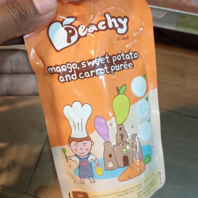

```````] PEACHY MANGGO,SWEET POTATO AND CARROT PUREE 110gr makanan selingan ank