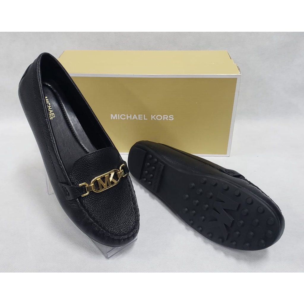 Sepatu Michael Kors MK Grier Moc Black New Original