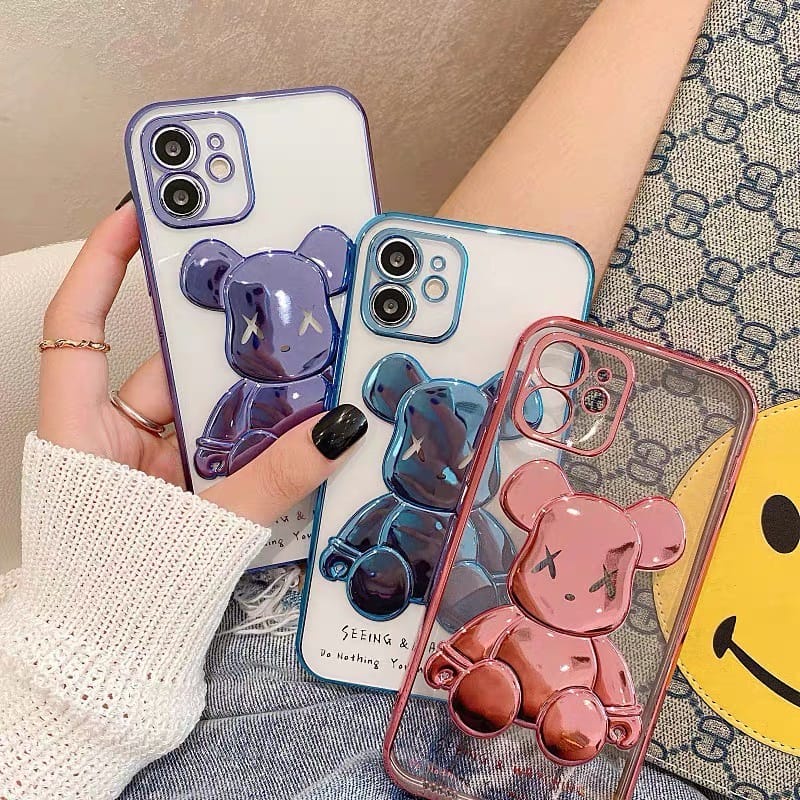 Soft Case 3D Cartoon Bear Mobile Phone 7/8/SE/7Plus/8PlusX/Xs/XsMax/11/11Pro/11ProMax/12/12Mini/12Pro/12ProMax/13/13Mini/13Pro/13ProMax