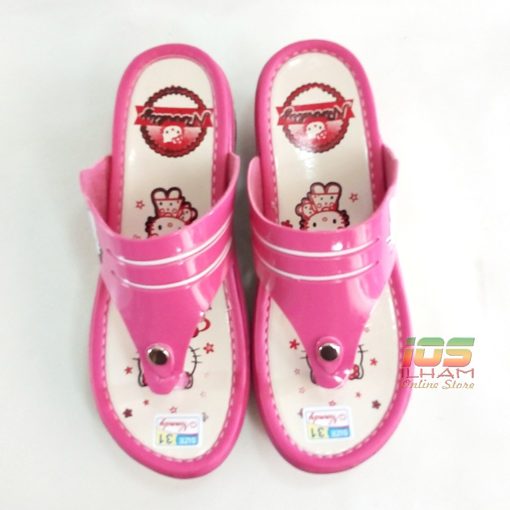 Sandal Jepit Anak Wedges NINNDY Hello Kitty Hak 4,5cm Size 26-35