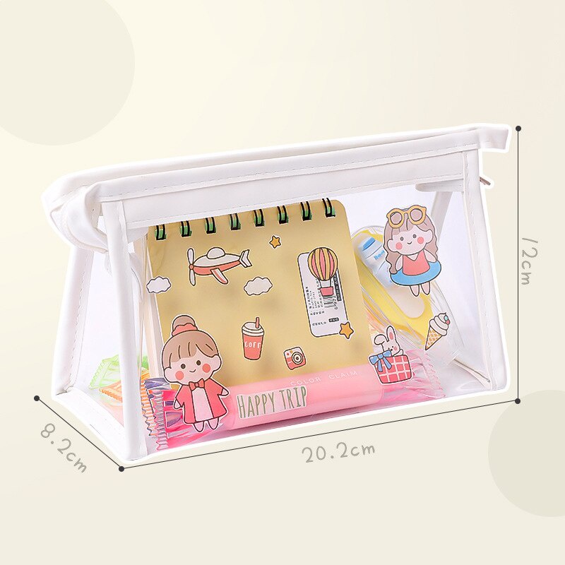 Tempat Pensil Bahan Pvc Transparan Anti Air Kotak Pensil Aesthetic Besar Tempat Pensil Transparan Anak Pencil Case Korea Alat Tulis Peralatan Sekolah Jepang Khas Lucu Imut Cute Gemoy Indah Pesona Winzige Miloli