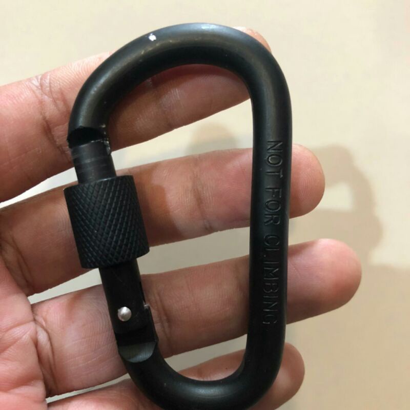 Karabiner Screw Gantungan Kunci dan Tas Black - Black / Not For Climbing