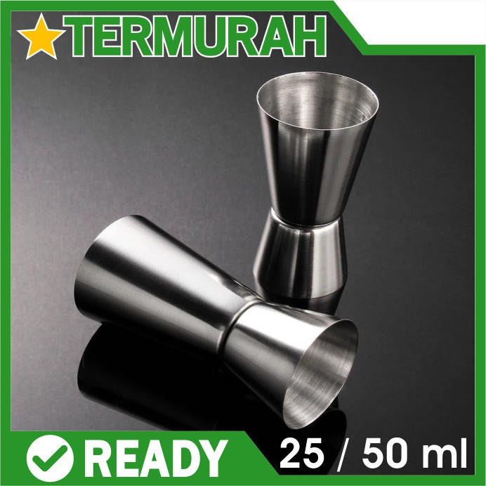 Jigger Stainless measure 25/50ml Measuring Cup Gelas Ukur 25 50 cc 25/50cc steel
