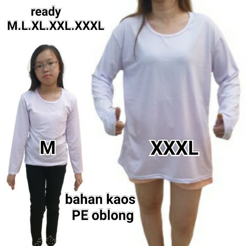 bahan PE kaos oblong tgn panjang M.L.XL.XXL.XXXL.murah meriah