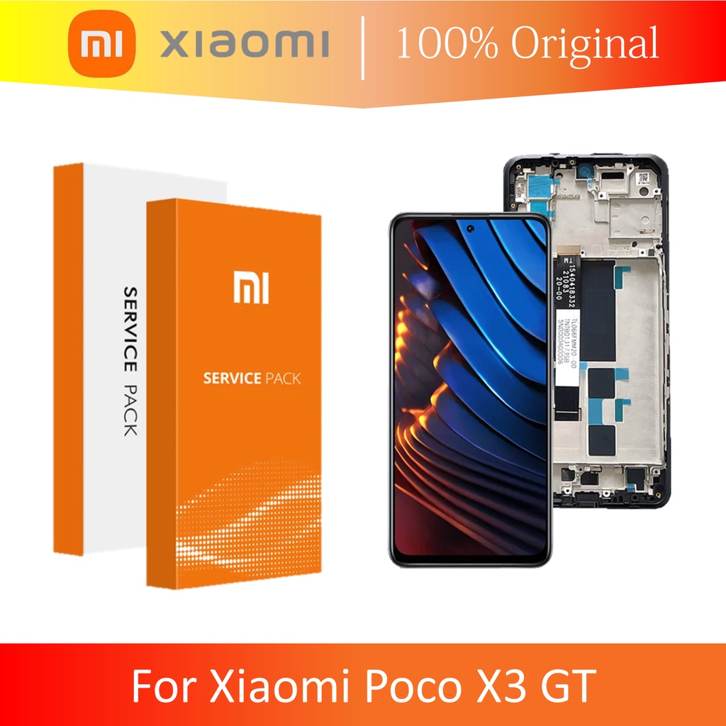 [ CHECK.ID ] LCD + FRAME XIAOMI POCOPHONE POCO X3 GT X3GT ORIGINAL SERVICE PRODUCT