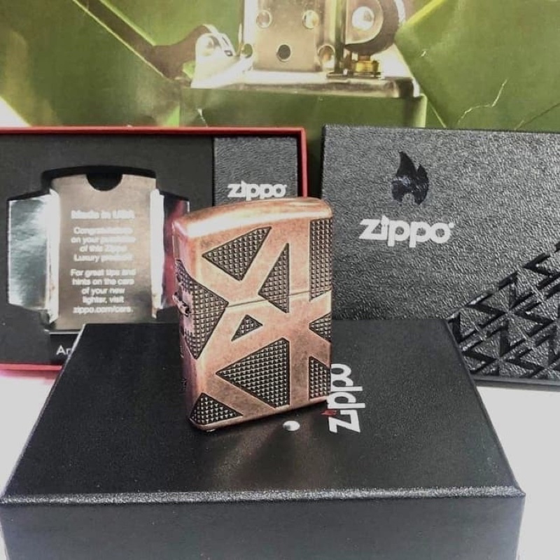 Original Zippo 49036 Armor Geometric Design