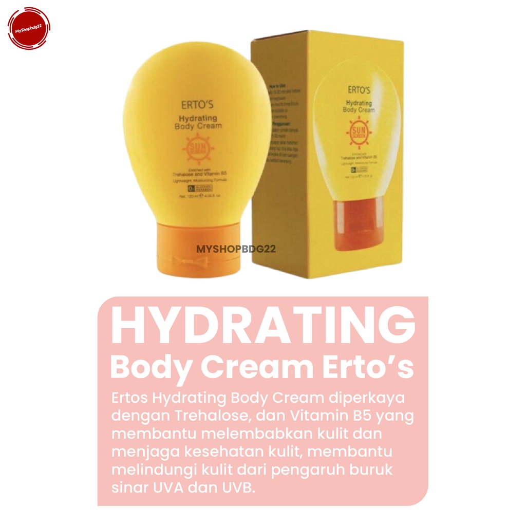 Hydrating Body Cream Ertos Perawatan Tubuh untuk Kulit Kering Bodycare For Dry Skin By Myshopbdg22