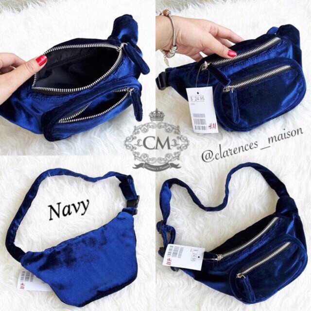  H M Velvet Waist Bag Shopee Indonesia