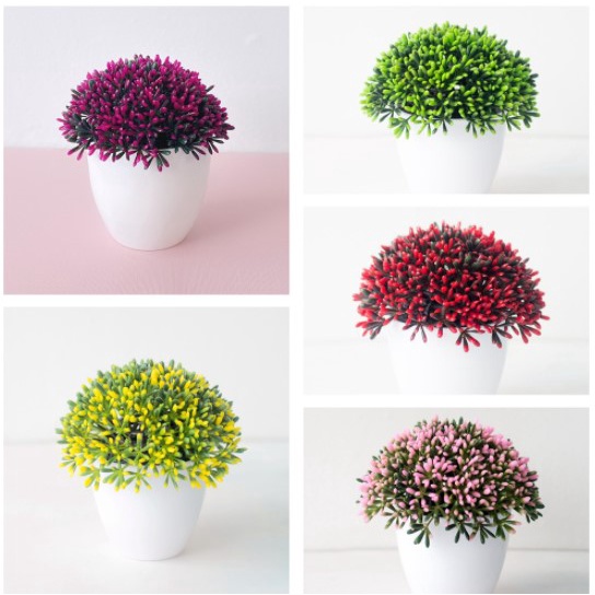 TANAMAN BUNGA PLASTIK DEKORASI RUMAH TANAMAN HIAS TREND MURAH IMPORT COD Phoenix Grass-2