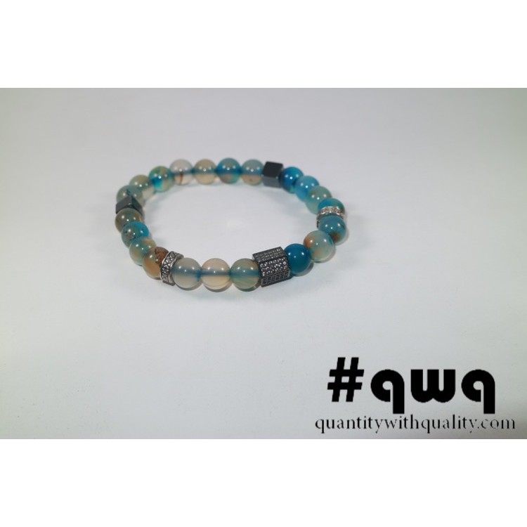 gelang batu premium cowok cewek casual swarovski blue aquamarine