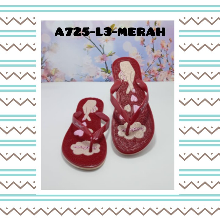 SANDAL IMPORT MODEL FLAT WANITA KASUAL NYAMAN DAN MODIS A725-L3 KARIS 37-41