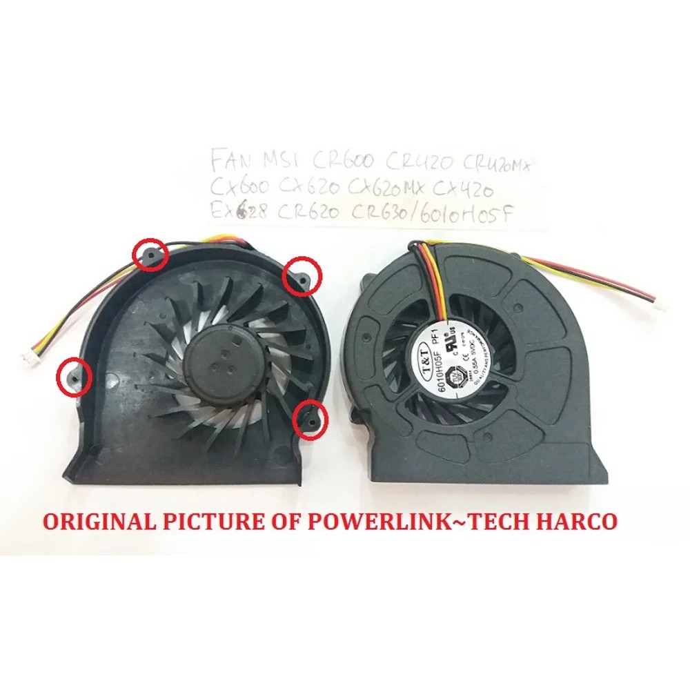 COOLING COOLER FAN KIPAS LAPTOP MSI CR420 CR420MX CR600 CX600 CX605 CX620 CX620MX CX623 CX420 EX630