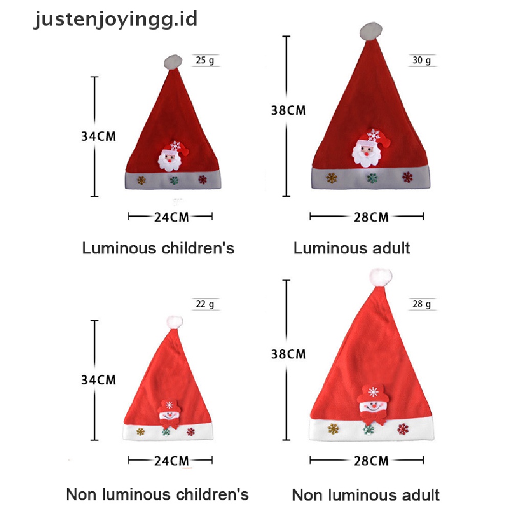Topi Santa Claus Snowman Elk Dengan Lampu LED Untuk Dekorasi Natal