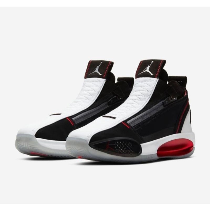 Sepatu Basket Air Jordan 34 SE Ziper Black White Red