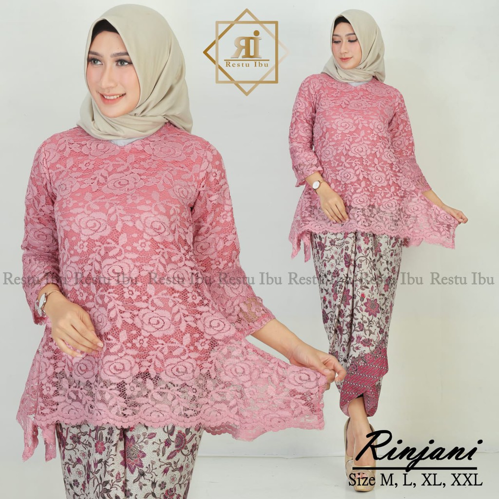 SB Collection Stelan Kebaya Rika Blouse Brukat Dan Rok Lilit Maxi Super Jumbo Batik Wanita