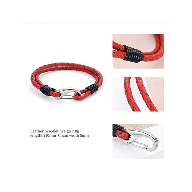 LRC Gelang Tangan Fashion Red Irregular Shape Decorated Bracelet