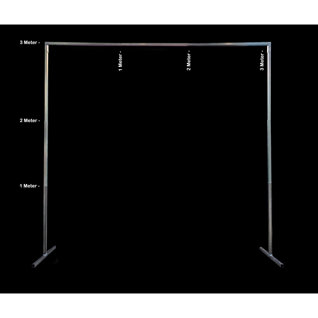 Tiang Backdrop / Tiang Dekorasi / Tiang Gawang Besi 3x3m kaki T