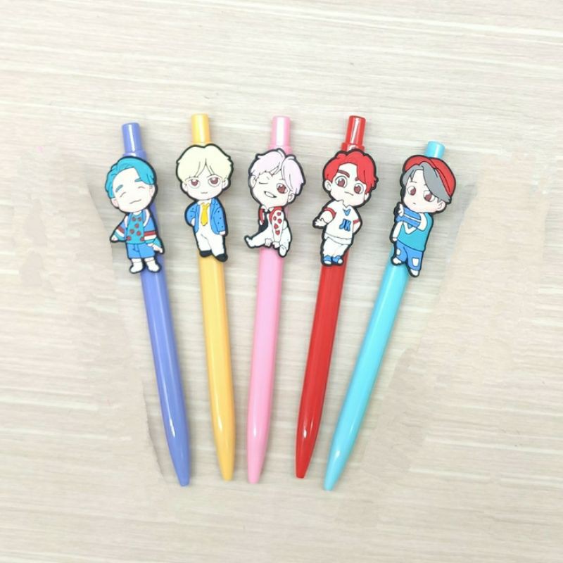 

Pena Mekanik Cetek Chibi Tiny Tan BTS Bolpen Gelpen Pulpen Pen Karakter Jimin Jungkook