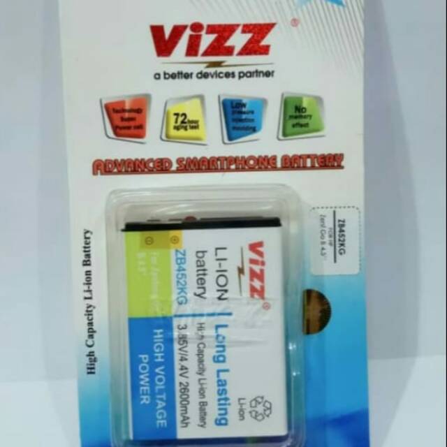 BATERAI ORIGINAL VIZZ DOUBLE POWER ASUS ZENFONE GO 4 5 ATAU ZB452KG
