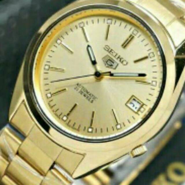 Jam Tangan SEIKO AUTOMATIC   Tanggal   Seiko 5   Otomatis Gold Silver Wanita Pria Classic Dewasa