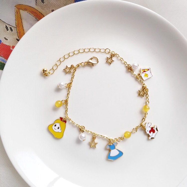 Alice Story Pendent Bracelets Sweet Cute Girl Bracelets Cartoon Character Fairy Tale Bracelets Girl Princess Birthday Gift