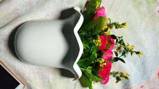 Set Bunga Plastik Aneka Mawar Dengan Plastik Dinding