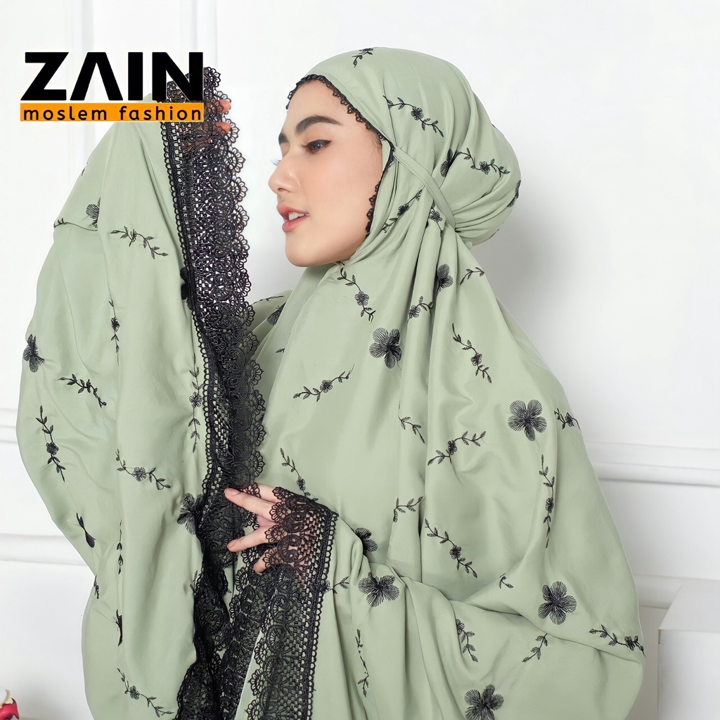 ZAIN - Mukena Dewasa Katun Premium Bordir Bunga Jasmine