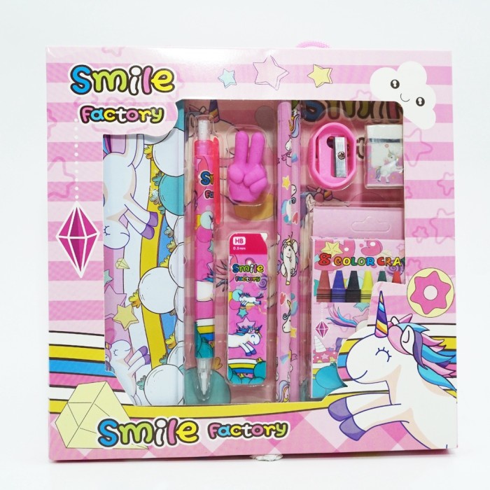

Pensil Anak Set Unicorn Kotak Pensil Penghapus Peralatan Sekolah