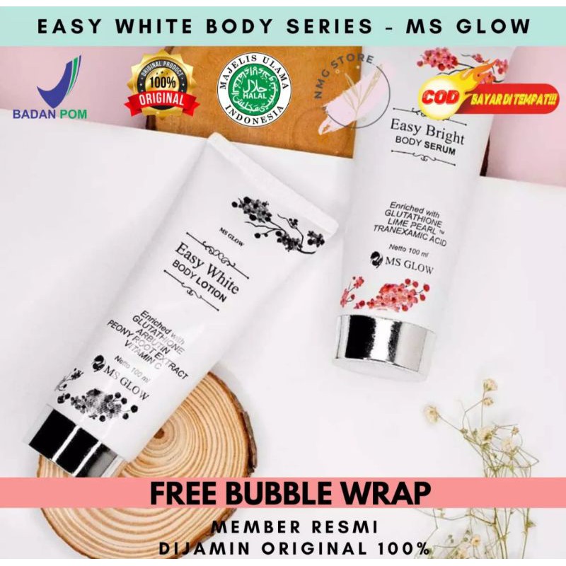 Easy White Body Series MS Glow - Body Lotion Mencerahkan Badan Kulit - Hand Body Lotion Whitening