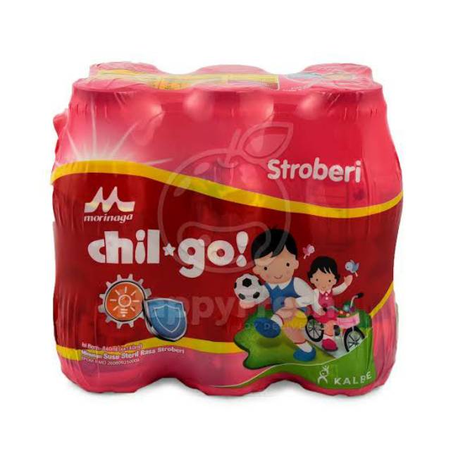 CHIL GO MILK MORINAGA 6x140 ML COKELAT, PISANG, STRAWBERRY, VANILLA, MELON MADU  SUSU ANAK