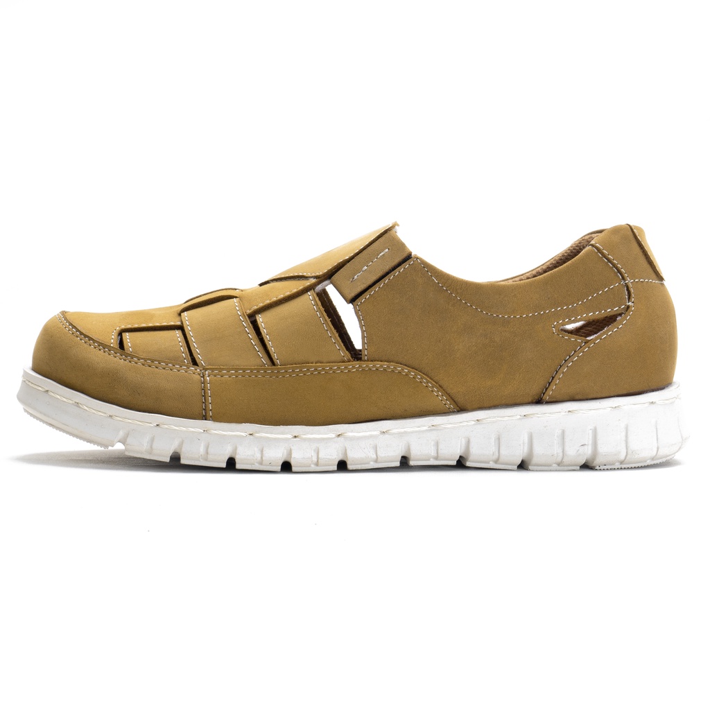 Sepatu Sandal Pria Kulit Asli Fisher Retro Clossed toe Fisherman Sendal SGK202