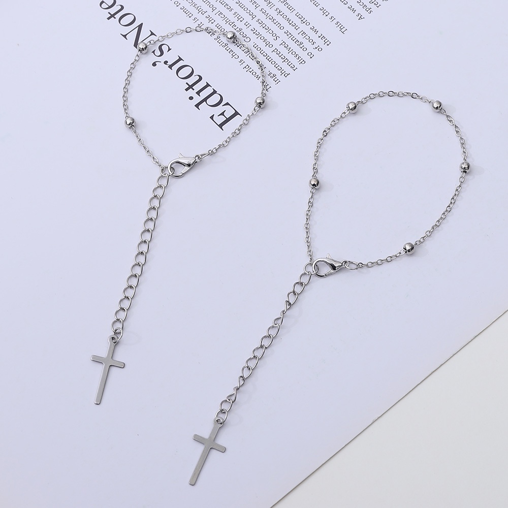 JIMIN Sama Gelang Stainless Steel Cross Ukuran Disesuaikan untuk Pria dan Wanita