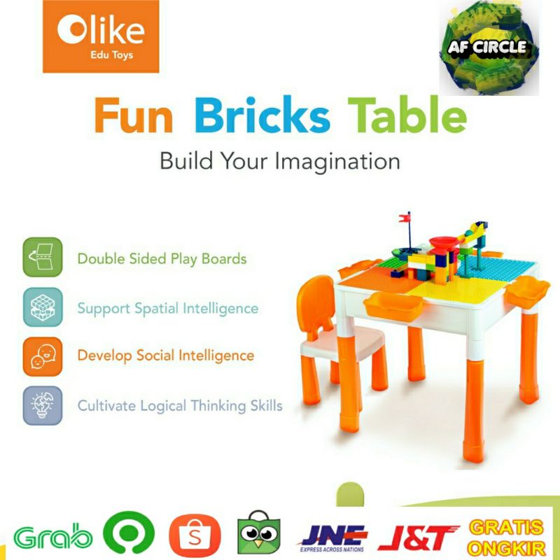 Olike Fun bricks table || Mainan balok anak || meja belajar || Mainan keren
