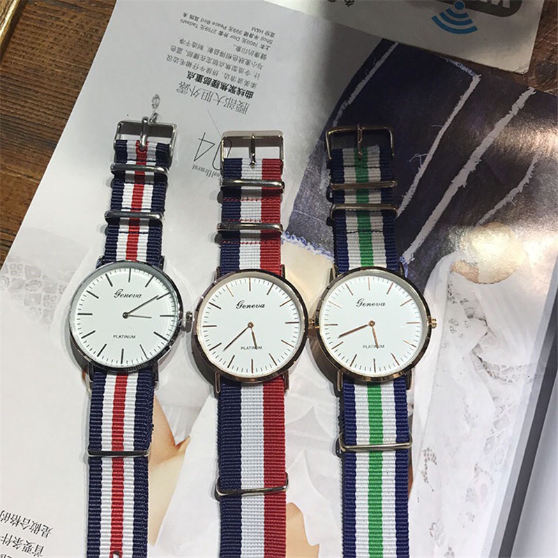 ✅ COD KUMA Jam Tangan Geneva Fashion Canvas Kanvas Jam Tangan Murah Watch Men Women Watch