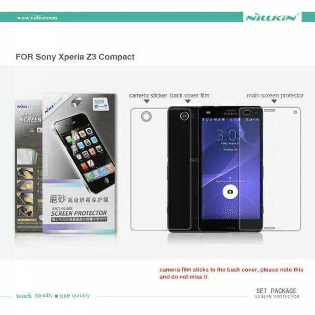 variasi stiker mobil<br/> nillkin screen protector whole pack sony xperia z3 l55 sony xperia z3 compact matte