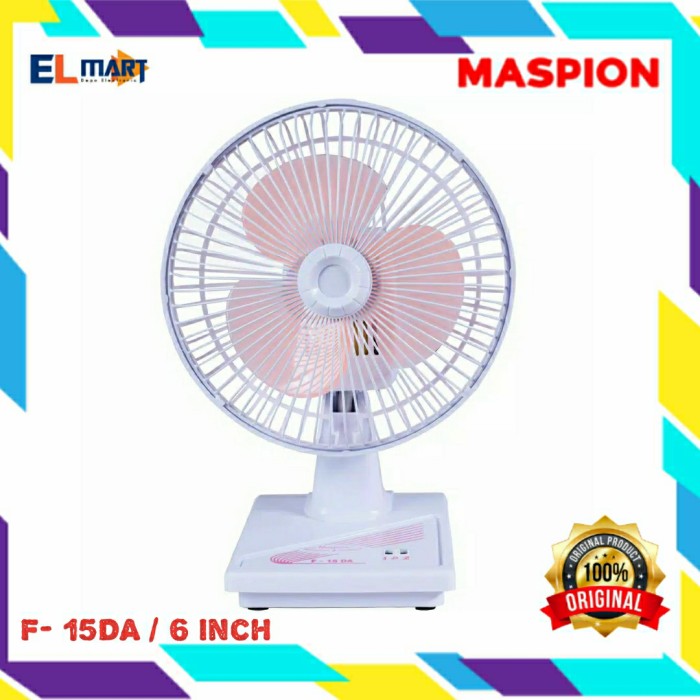 Maspion Kipas Angin Meja Desk Fan 6 inch 6&quot; F 15 DA - F15DA - F 15DA Bisa Swing Kiri Kanan Low Watt