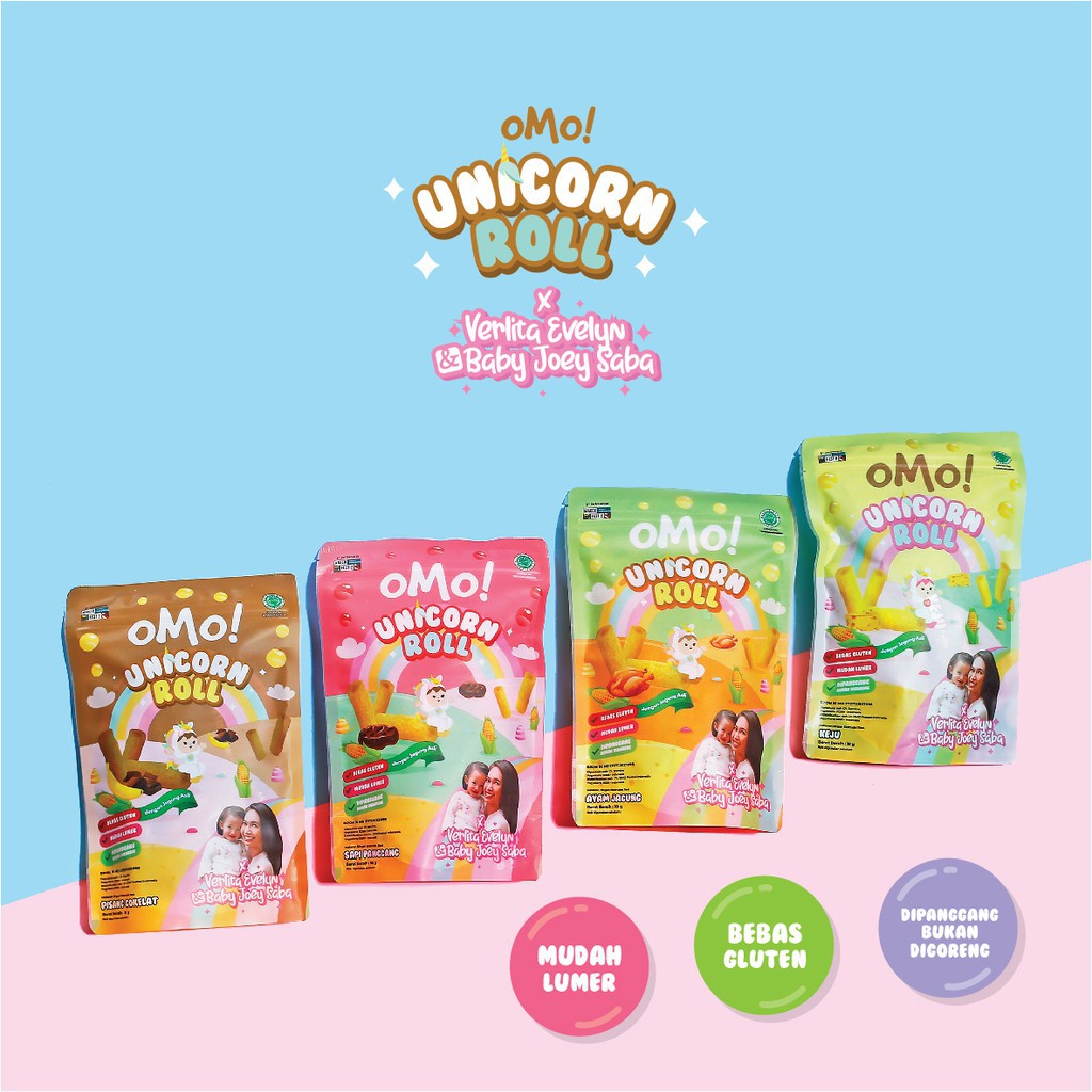 OMO! Healthy Snack Unicorn Roll / Snack Sehat Cemilan Anak Bayi