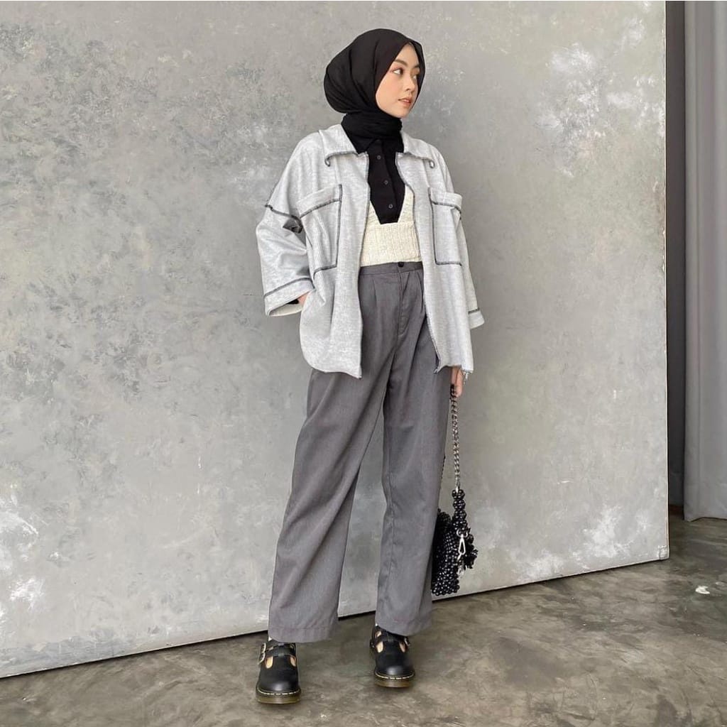 [ 12.12 ] Cardi Hismi RIB - CARDIGAN KNTONG POCKET WANITA