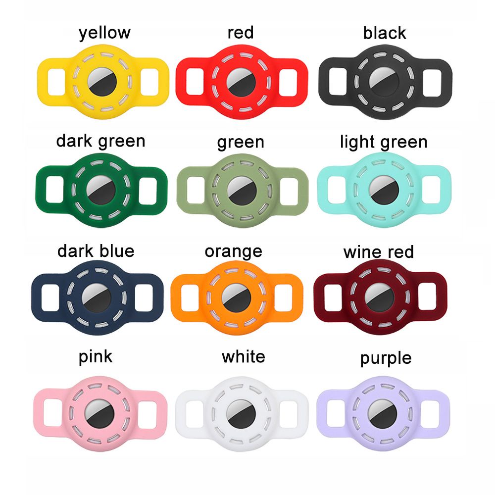 TOP New Airtag Protective Case Hollow Pets Anti-lost Locator Sleeve Air Tag Holder Silicone Useful For Apple Badges Airtags Dog Cat Collar GPS Finder Tracker Protector Cover/Multicolor