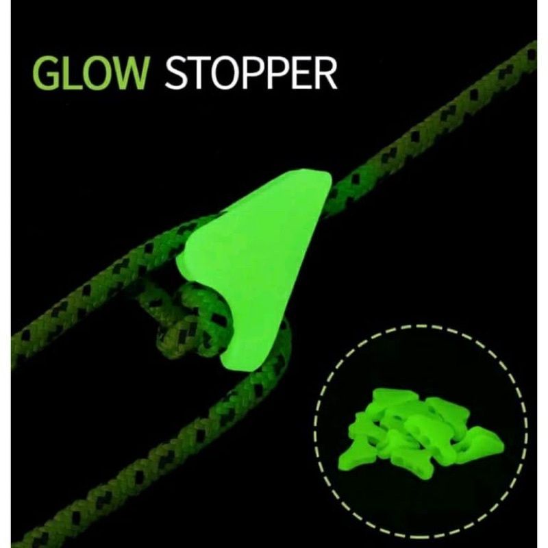 Guyline stopper pengencang tali tenda glow in the dark