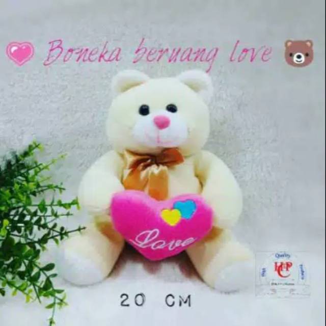 Boneka teddy bear love pink