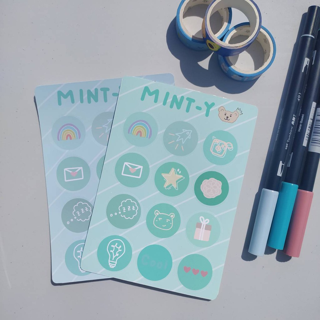 

Mint-y Sticker Sheet / Planner Jurnal Stiker Shan Shine