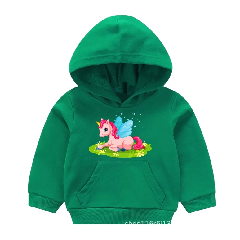 Winged Unicorn Hoodie Anak Fleece Sweater Anak