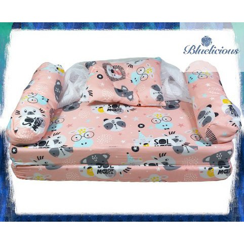 Kasur Lipat Kelambu Bayi - Matras Baby - Motif Animal Lucu