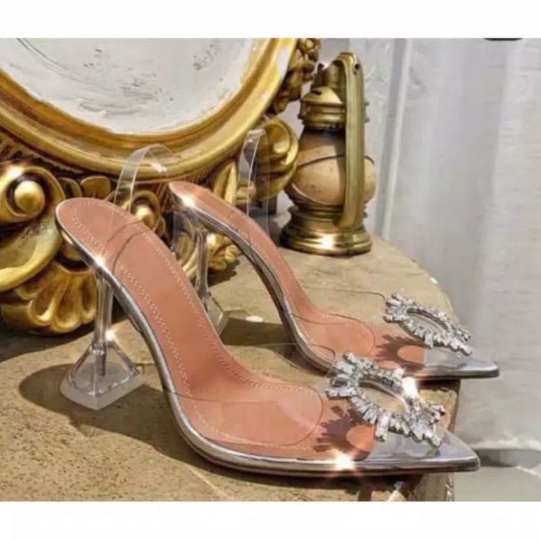 [[ RESTOCK ]] HZ01290 HEELS TRANSPARAN BOHEMIAN / AMINA MUADDI CANTIK IMPORT