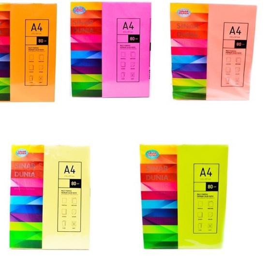 

BIG SALE!! KODE-491 (1 RIM 500 lembar) Kertas HVS Warna Kertas Spectra Warna Kertas Quilling Paper 8