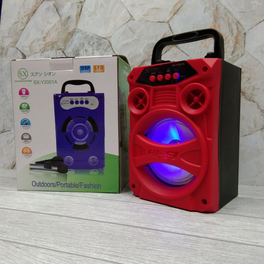 Speaker Bluetooth Wireless SX-2001/Speaker SX-2001 FM/Memory/USB/MP3 - Hitam