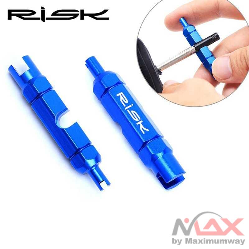 RISK Kunci Pas Sepeda 3in1 Bike Valve Wrench Schrader Presta - RL301 Warna Biru