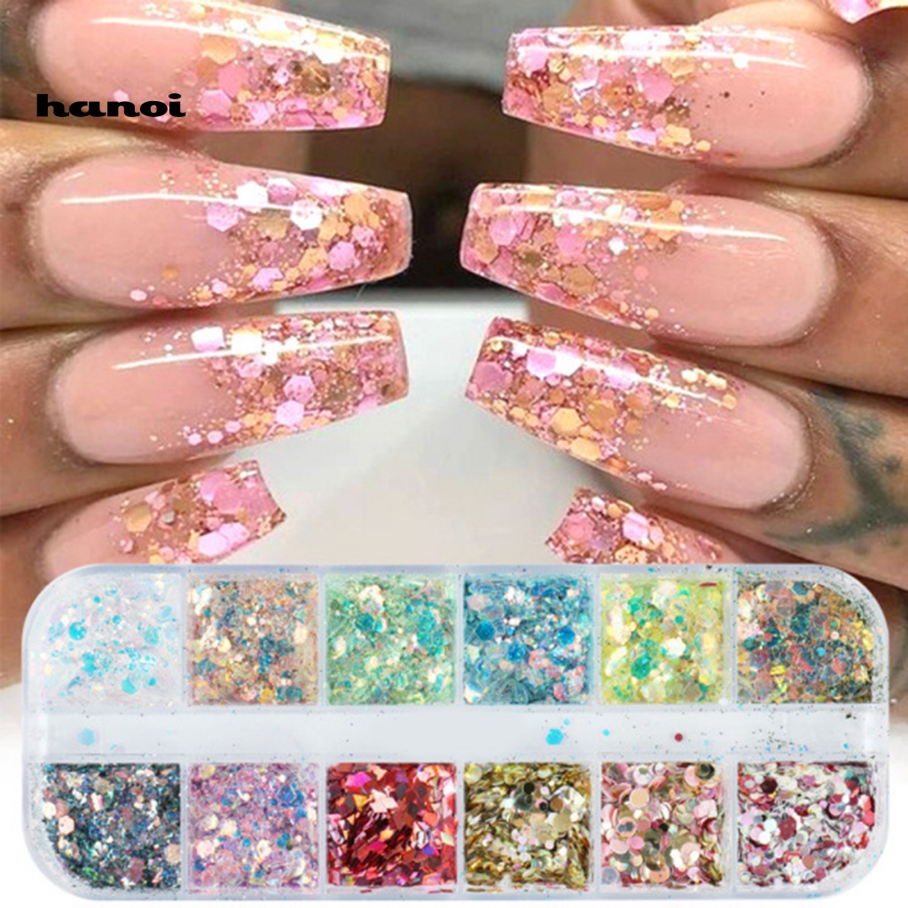 Han_ Bubuk Glitter Berkilau Untuk Dekorasi Nail Art DIY